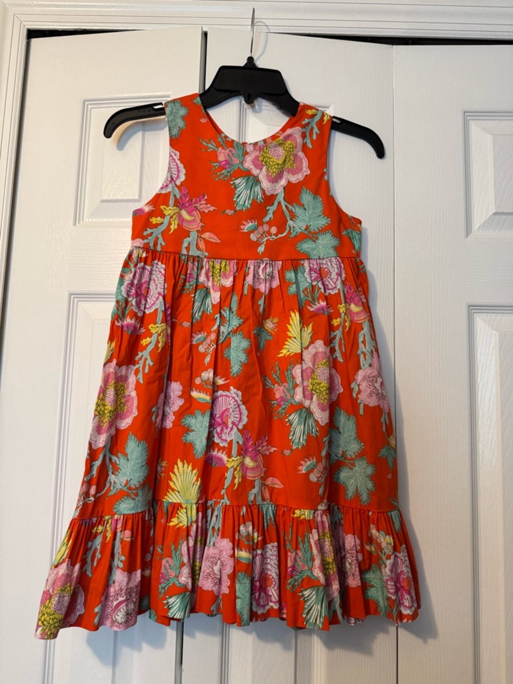 Natori Orange Floral Ruffle-Hem Sundress for Girls